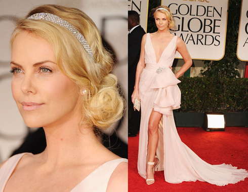 2012 Golden Globes Charlize Theron Hair by Enzo Angileri
